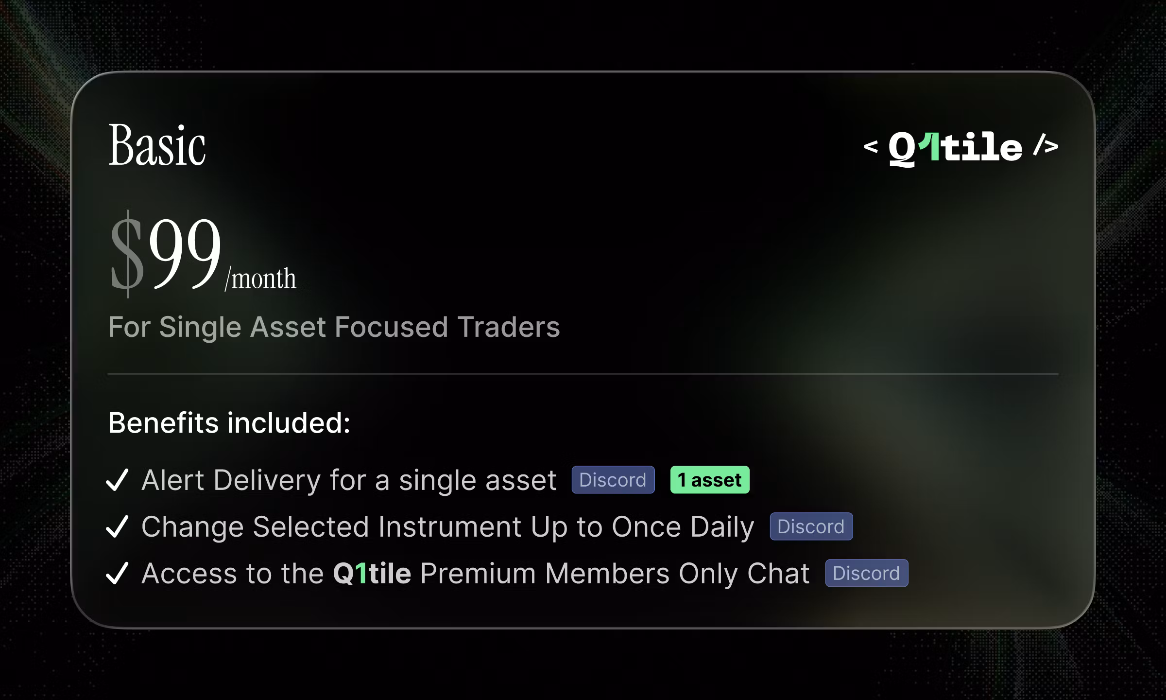 Q1 Basic (1 Asset - Monthly)