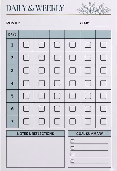 Aesthetic Weekly Habit Tracker