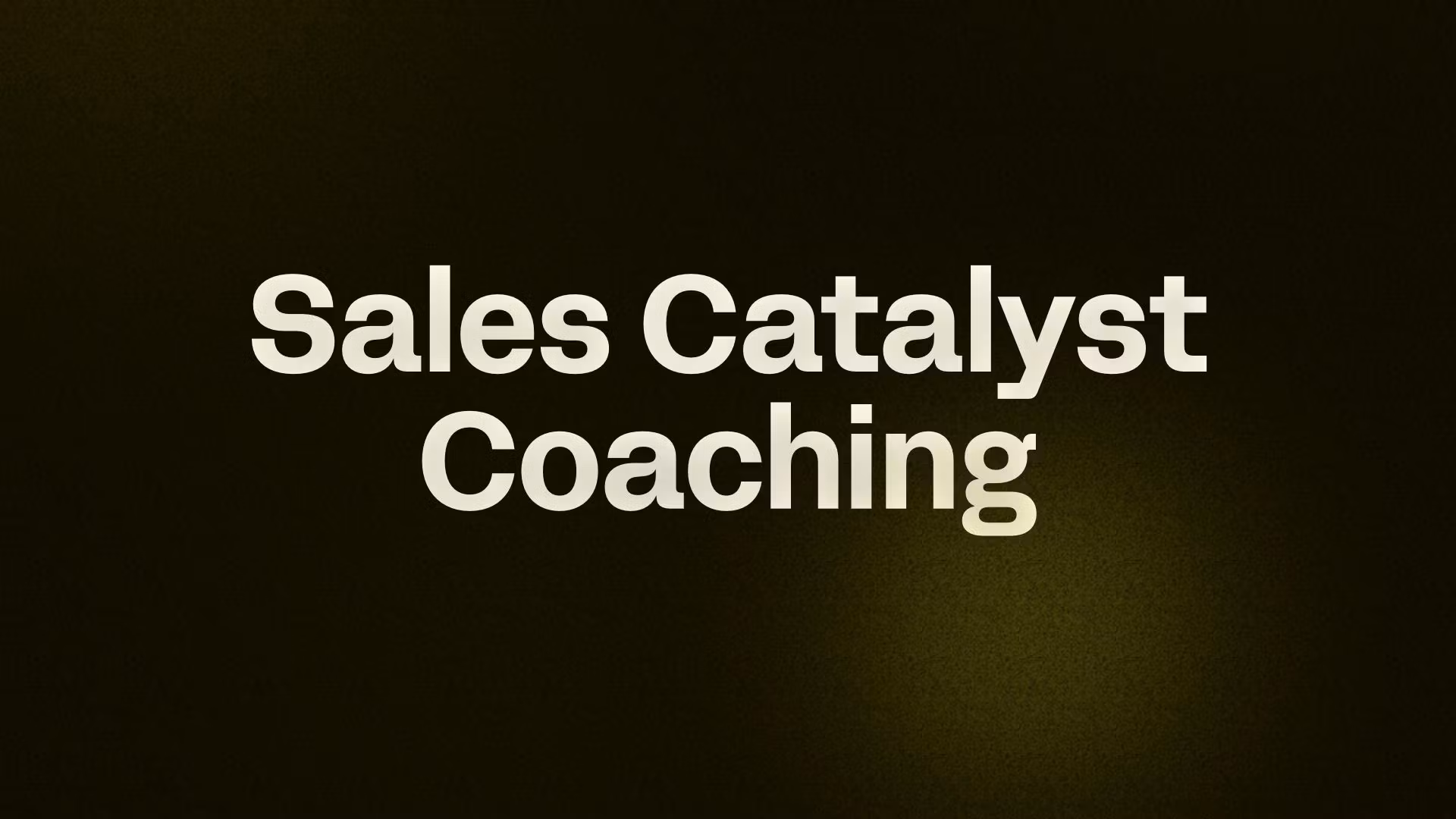 Sales Catalyst Coaching