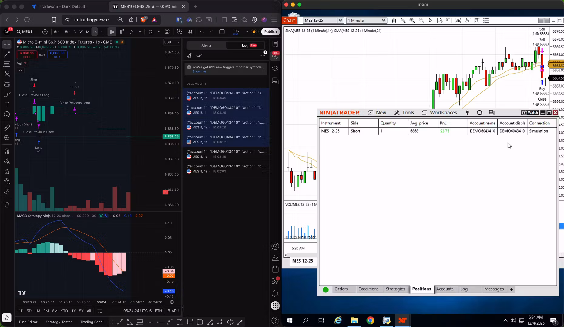 Automate Tradingview to Ninjatrader