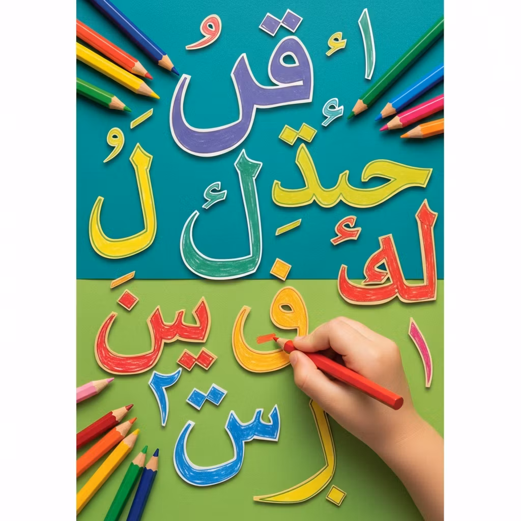 📚 لوحة تعليم الحروف العربية للأطفال 🎨