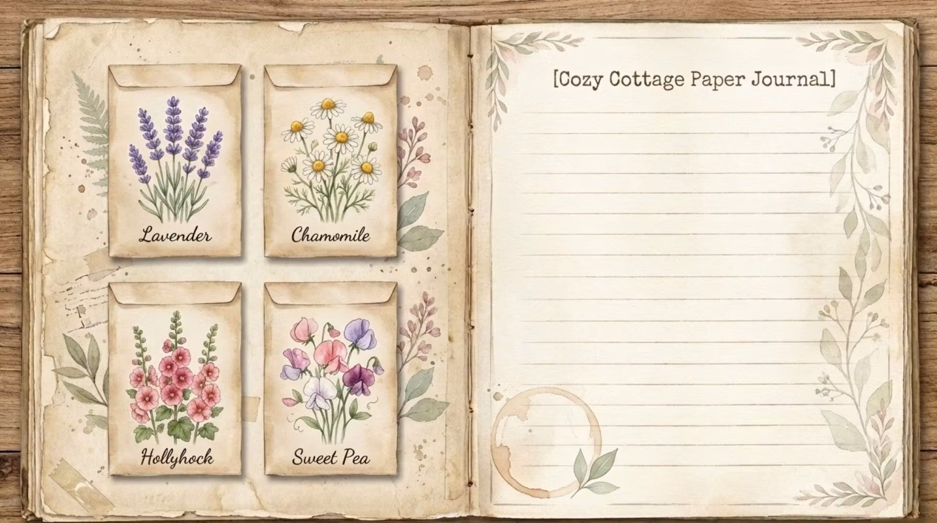 Cozy Cottage Junk Journal Printable Kit – Vintage Paper, Scrapbook & DIY Planner