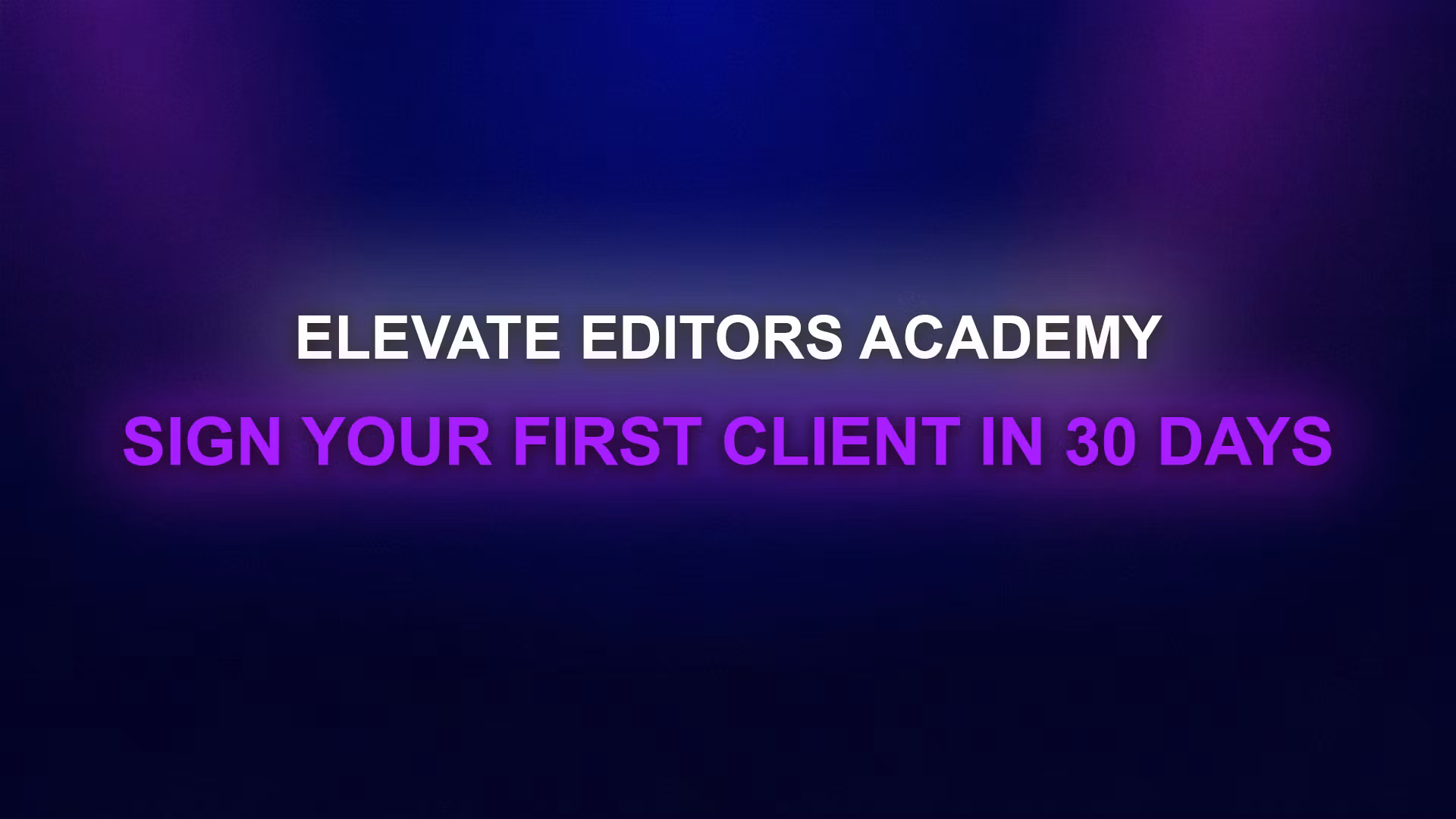 Elevate Editor Academy
