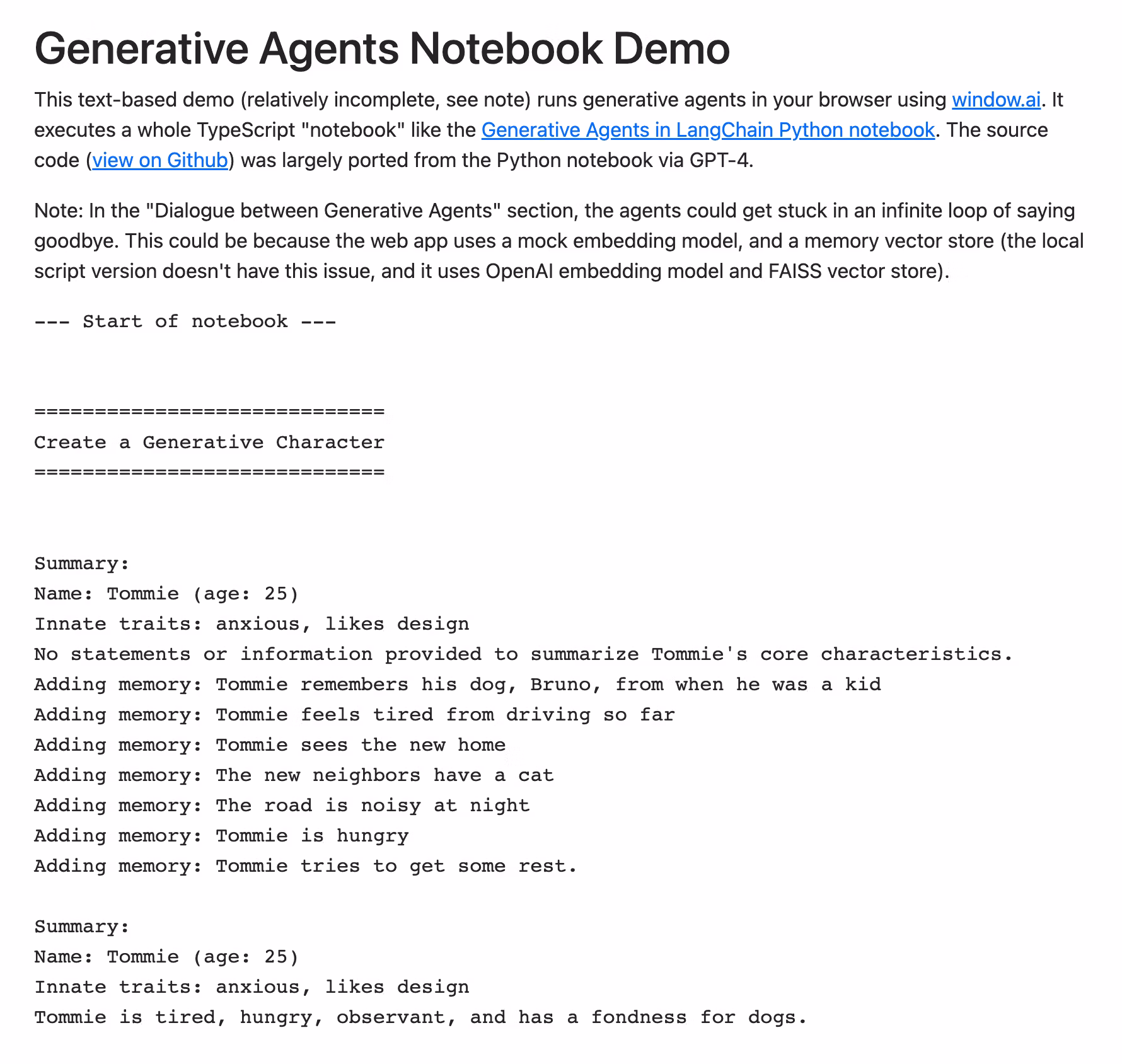 Generative Agents notebook ...