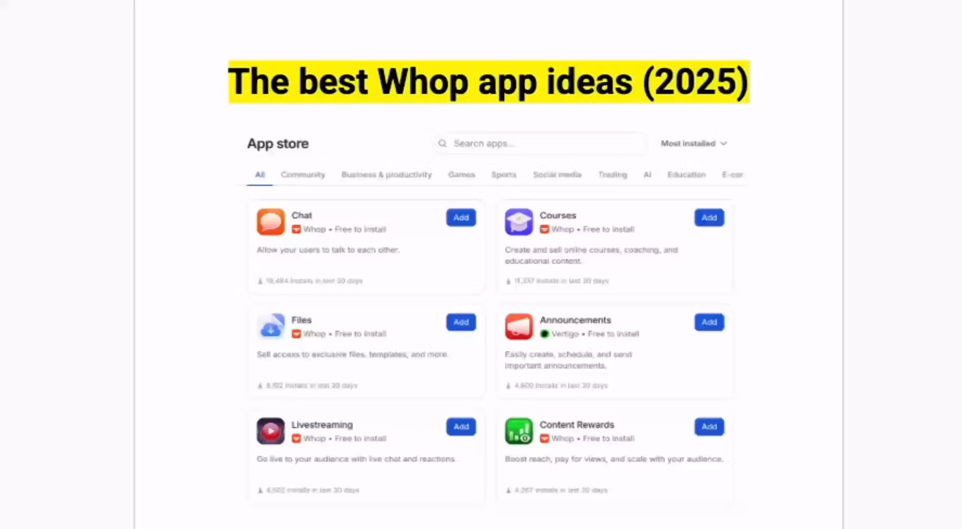 Free Whop App Ideas