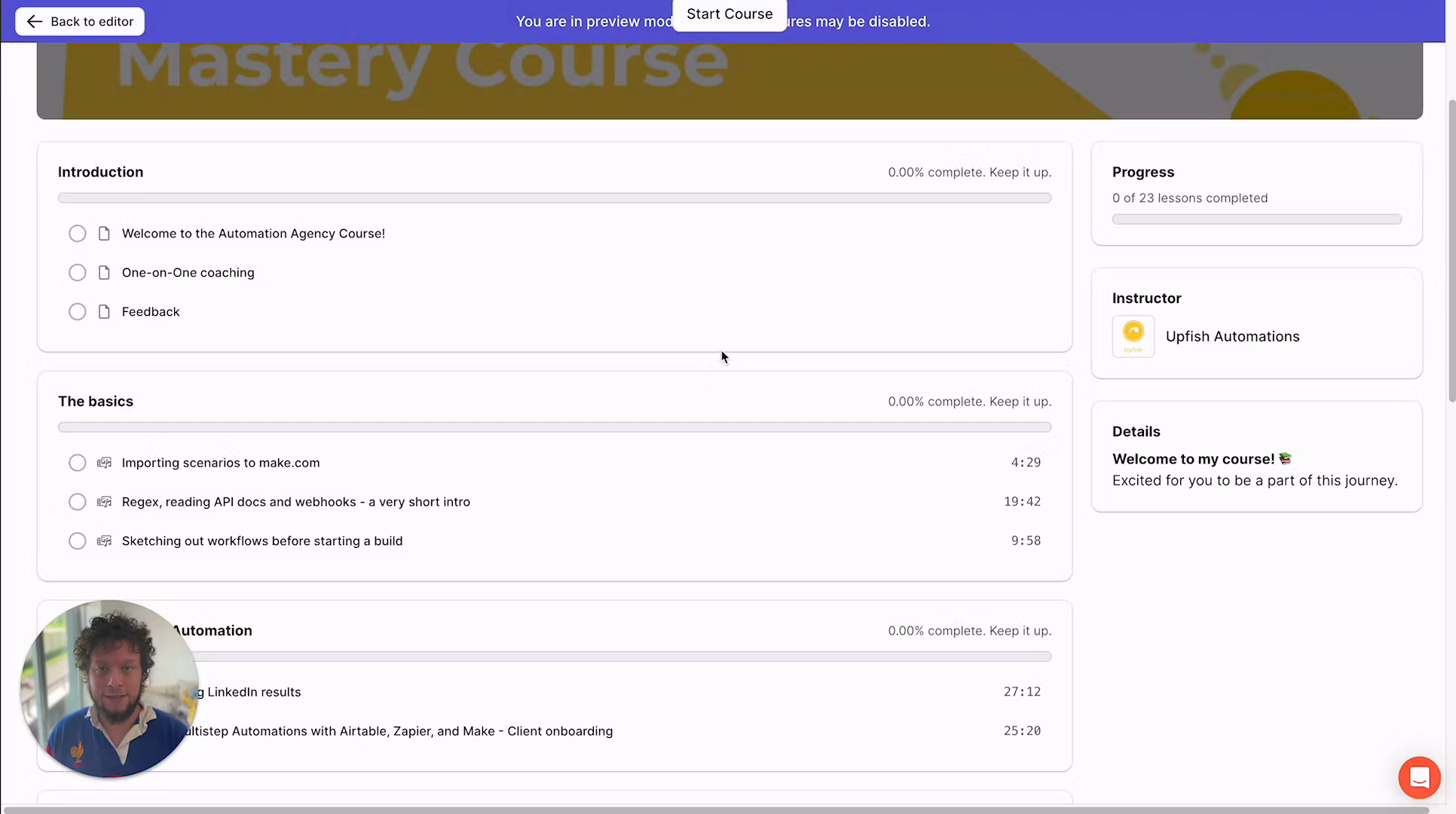 Upfish Automation Course