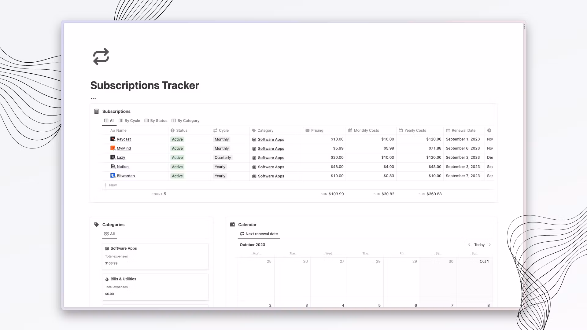 Subscription Tracker