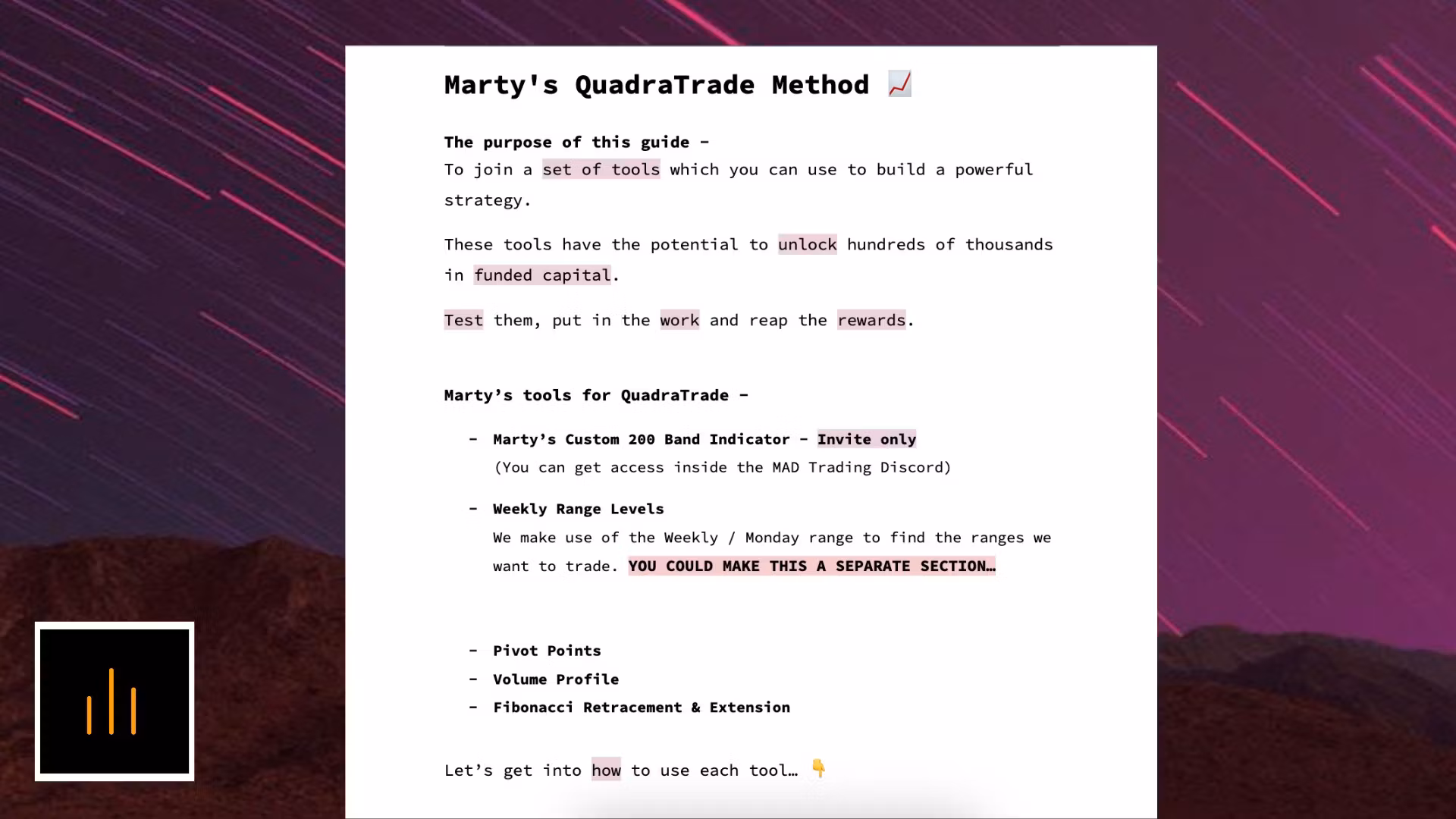 Marty's QuadraTrade Method