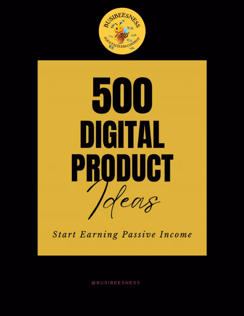 500 Digital Product Ideas
