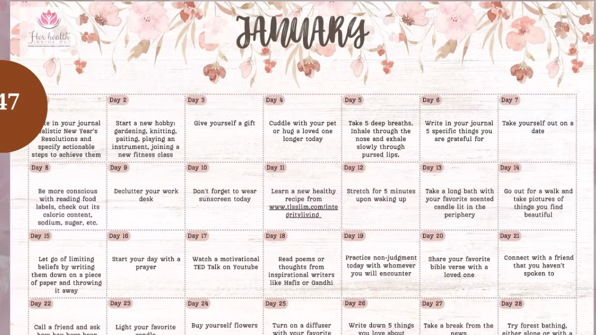 Her Health Digital Calendar