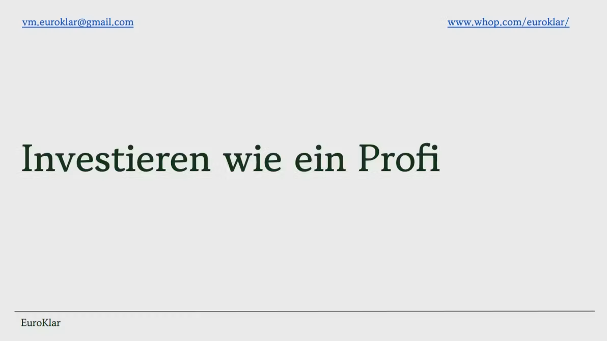 Investieren wie ein Profi