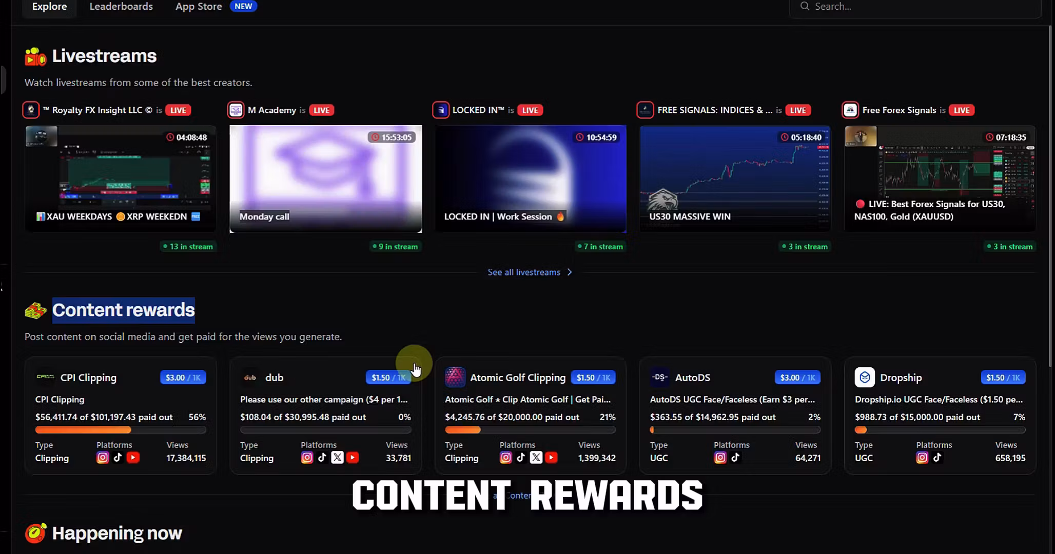 Content Rewards Old Version