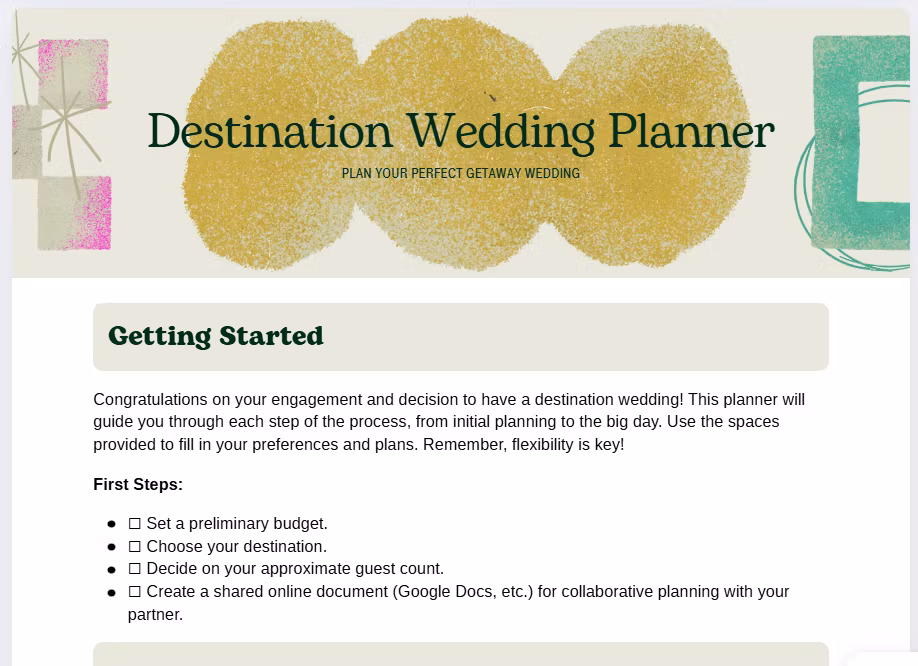 Destination Wedding Planner