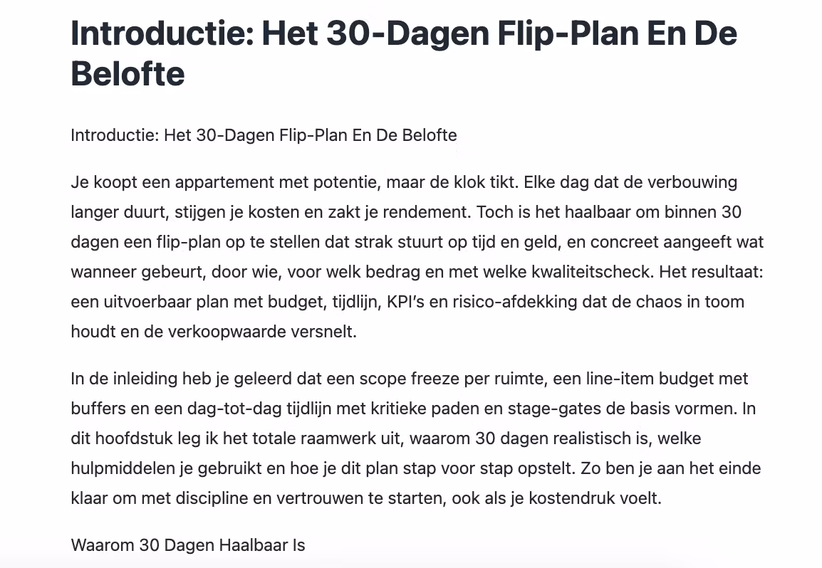 30 Dagen Geen Renovatiestress