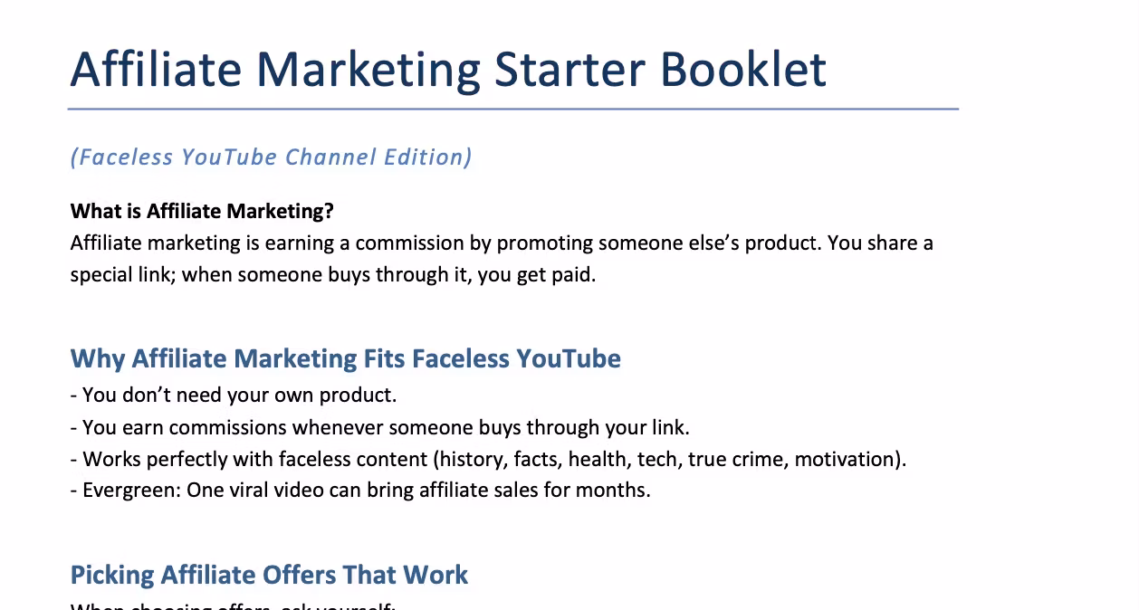 Affiliate Marketing Booklet