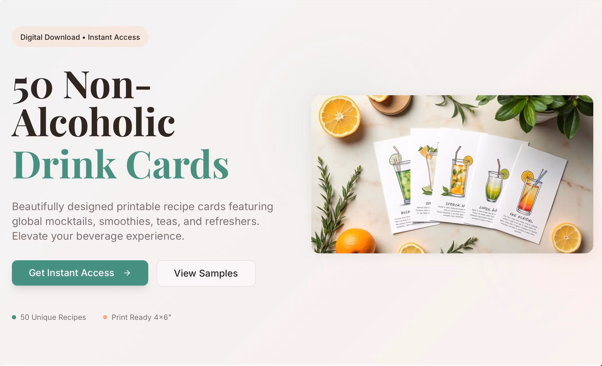 50 Non-Alcoholic Drink Cards