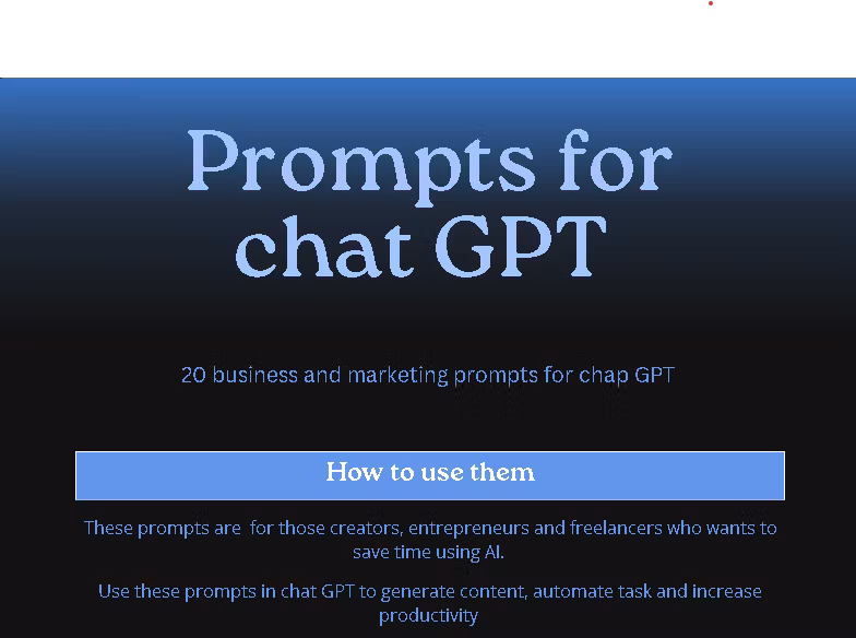 20 promts for chat GPT