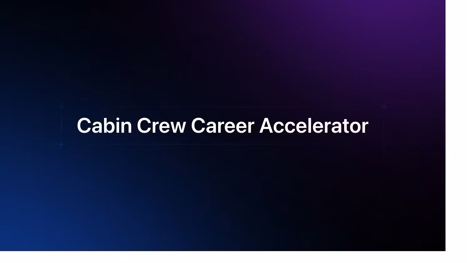Cabin crew Career Accelerator