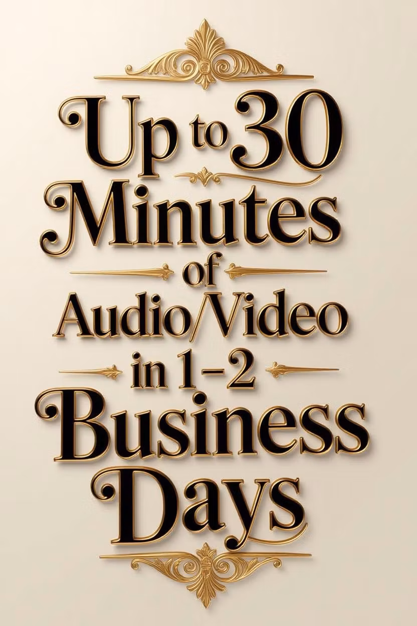 30 minutes RUSH 2 biz days