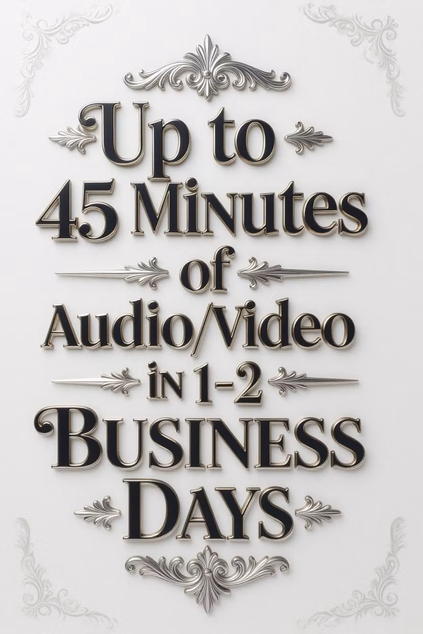 45 minutes RUSH 2 biz days