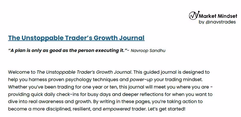 Trader’s 7-Day Journal