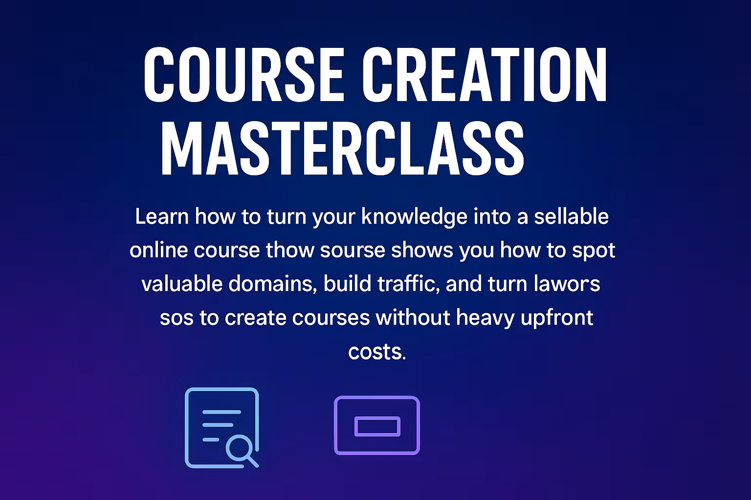 Course creation masterclass