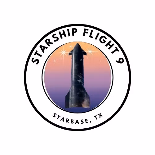 Starship Flight 9 Sticker
