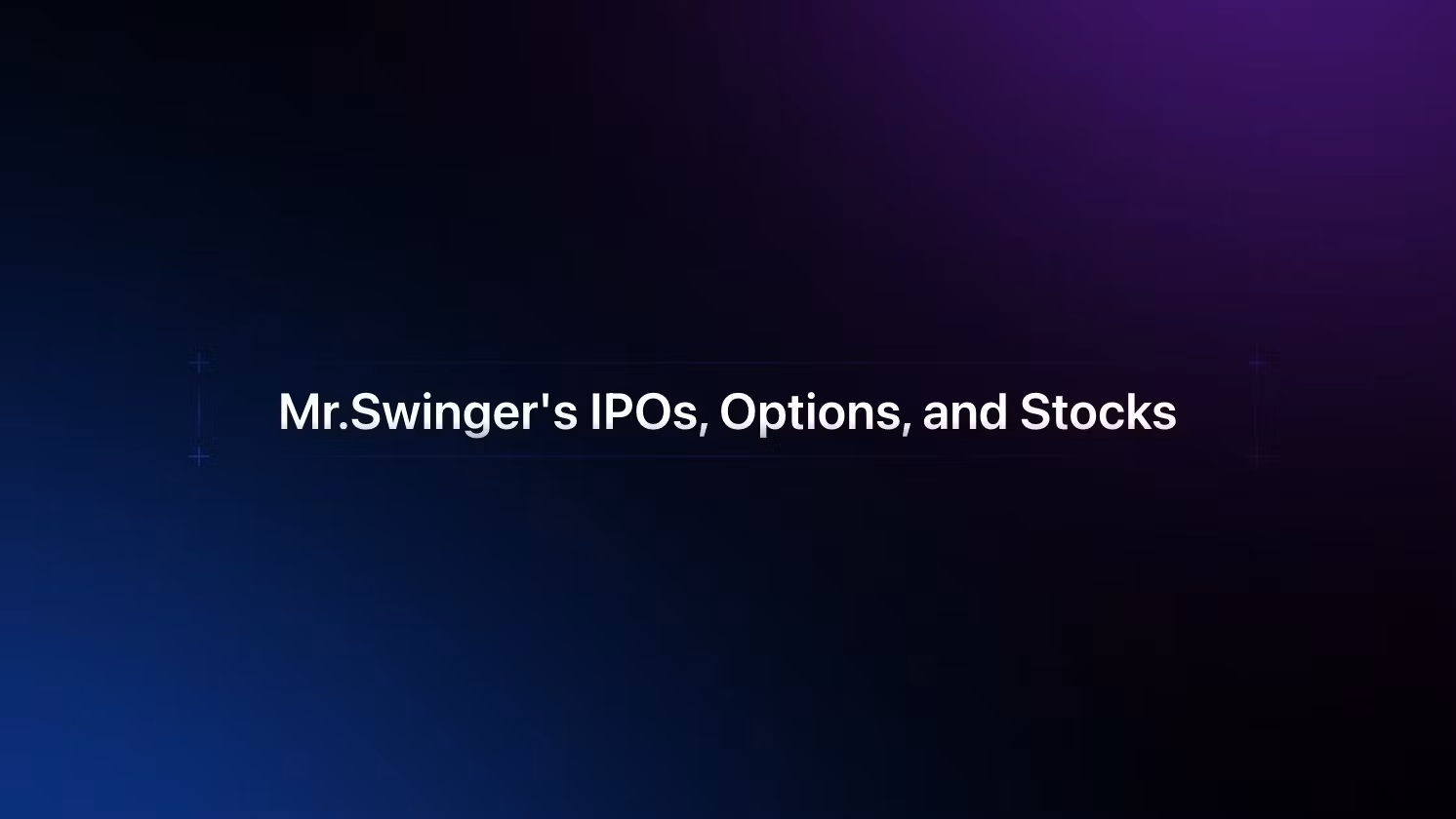 Stocks and Options Alerts