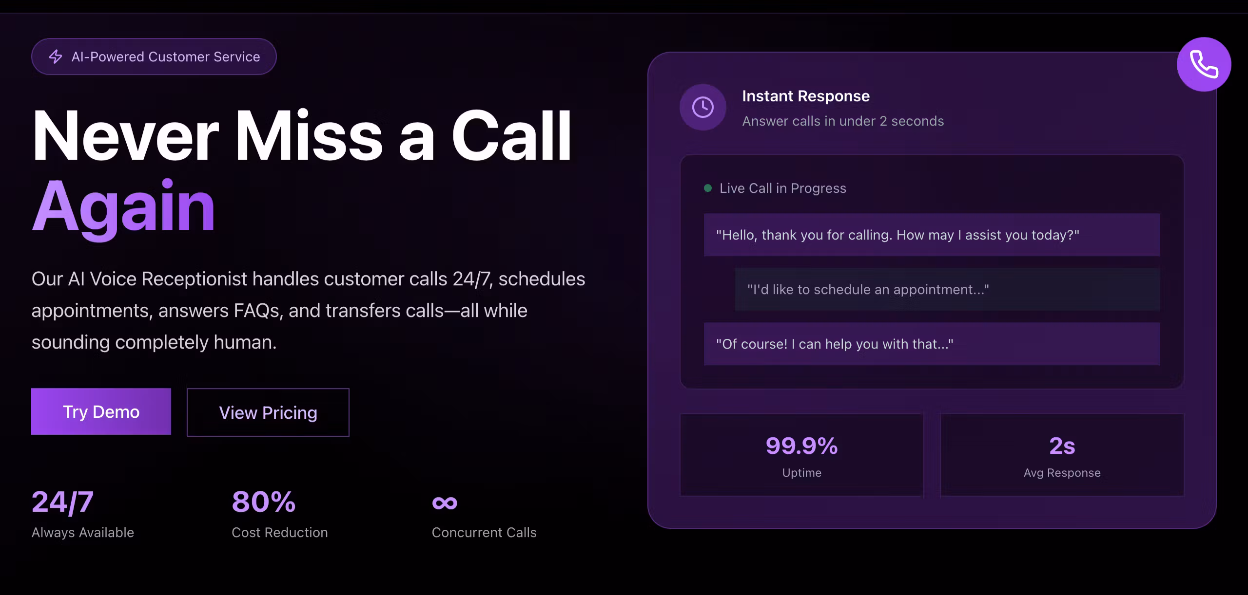 Ai voice Receptionist
