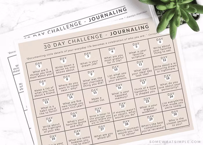 30 Day Journal Challenge