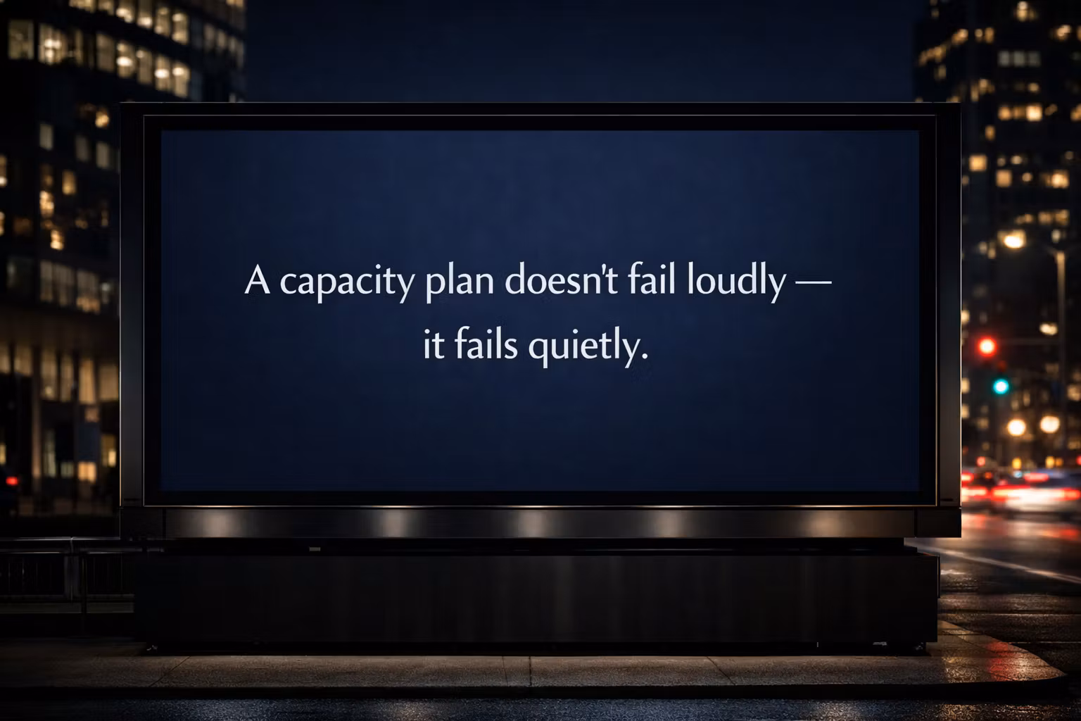 Capacity Plan “Quiet Failure” 