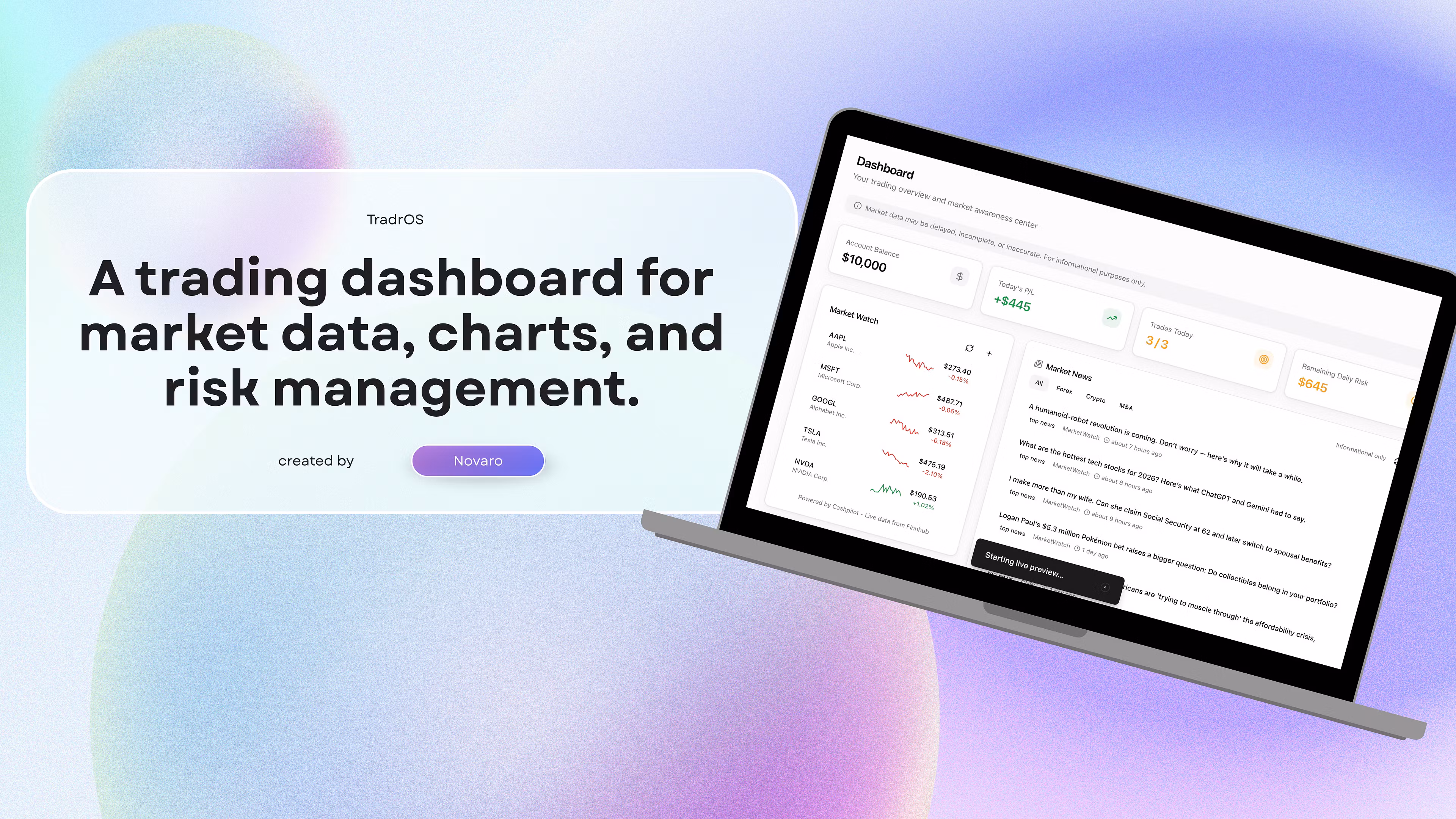 TradrOS Clarity Workspace
