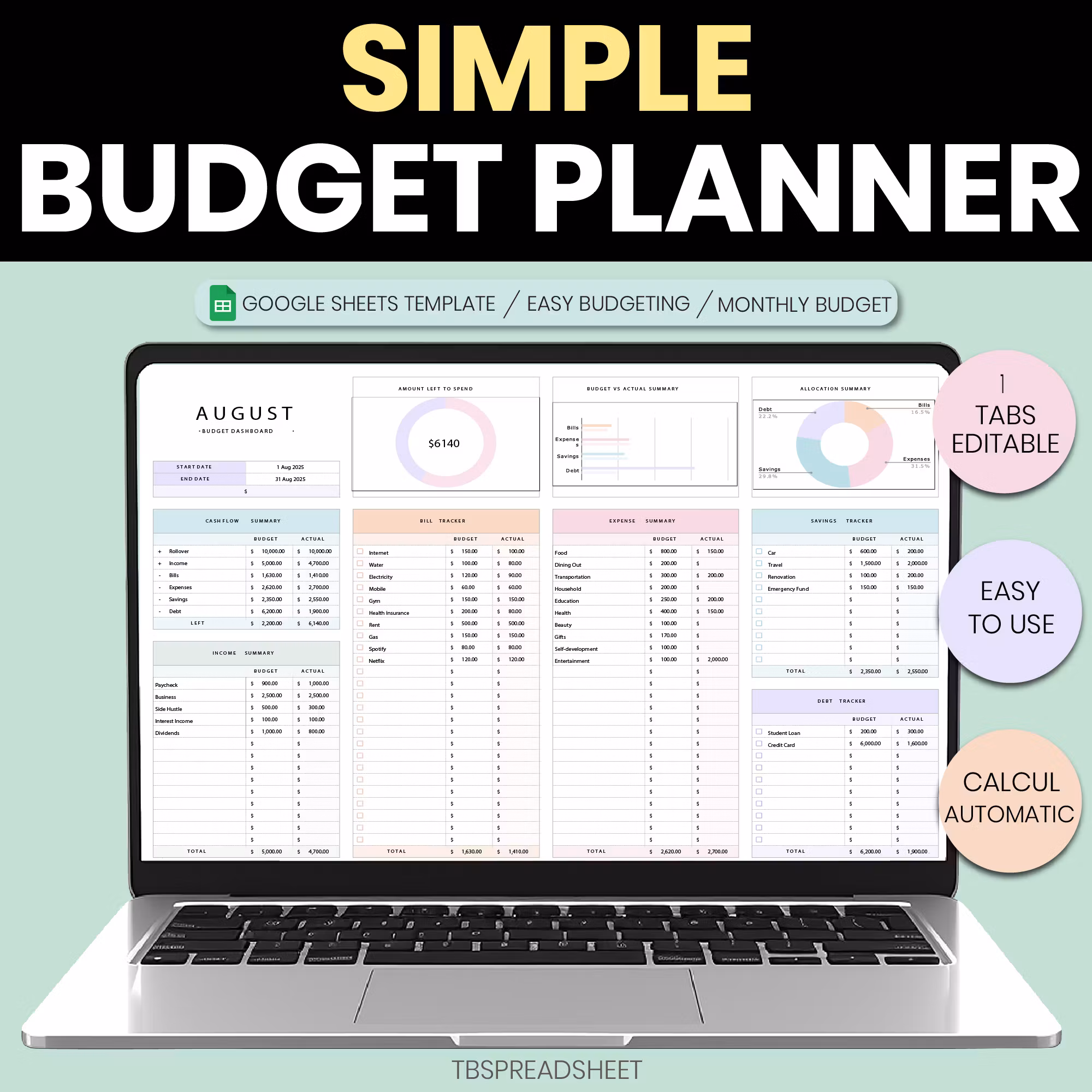 Simple Budget Planner Google
