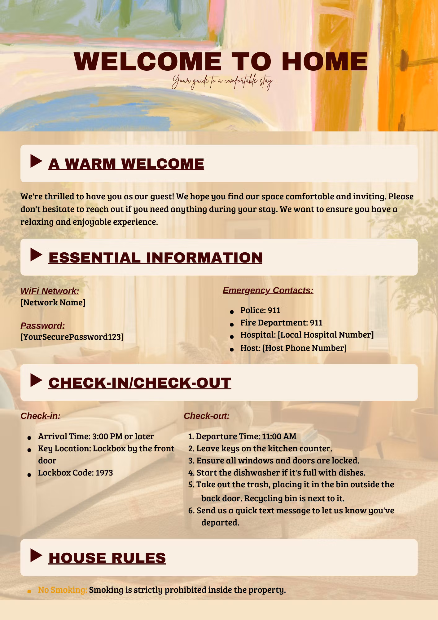 Airbnb Welcome Guide