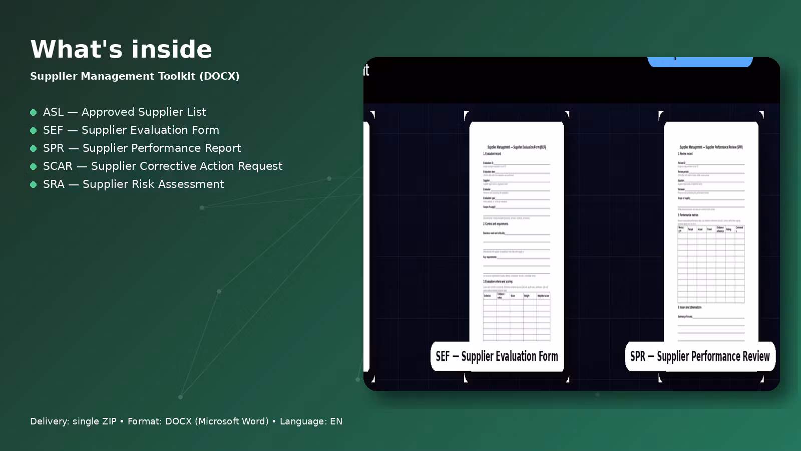 Supplier Management Toolkit