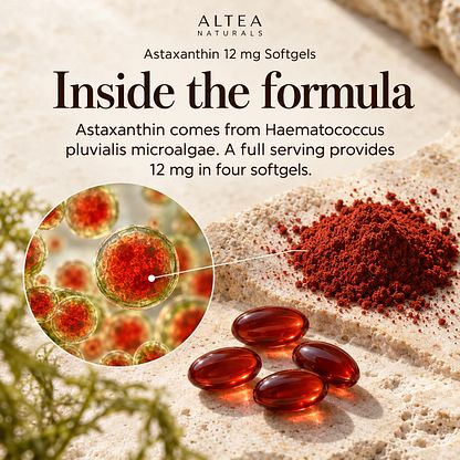 Altea Naturals® Astaxanthin 12 mg Softgels — Ingredients and formula