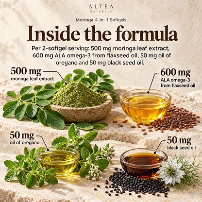 Altea Naturals® Moringa 4-in-1 Softgels — Ingredients and formula