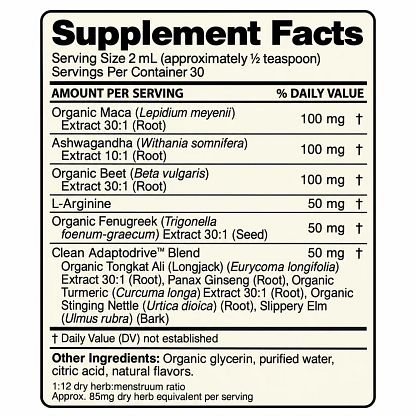 Maca Root Drops — Supplement Facts