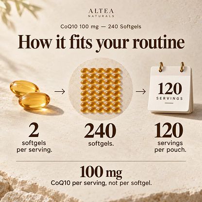 Altea Naturals® CoQ10 100 mg — 240 Softgels — Product details