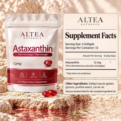 Altea Naturals astaxanthin — Supplement Facts