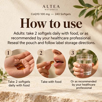 Altea Naturals® CoQ10 100 mg — 240 Softgels — How to use