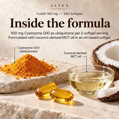 Altea Naturals® CoQ10 100 mg — 240 Softgels — Ingredients and formula