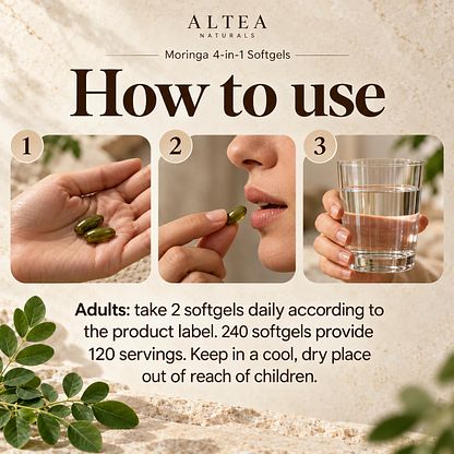 Altea Naturals® Moringa 4-in-1 Softgels — How to use
