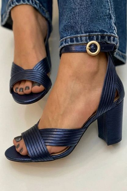 Gold Sandals with Ankle Strap