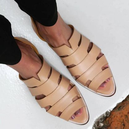 Casual Pointed Peep-Toe Cut-Out Slip-On Flats