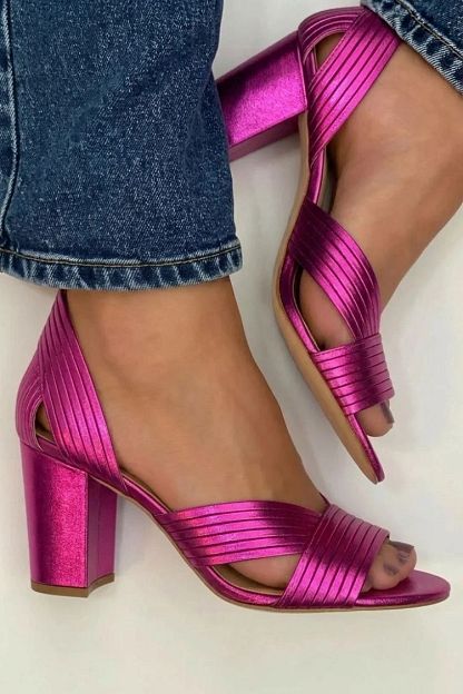 Gold Sandals with Ankle Strap