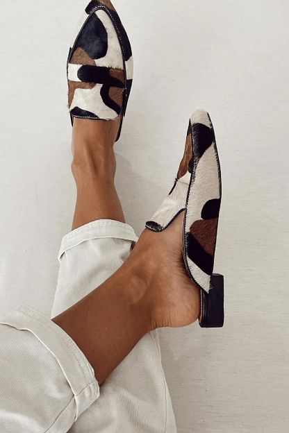 Round-Toe Patchwork Loafers