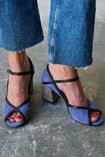Colour-Block Stilettos with Buckle and T-Bar Strap