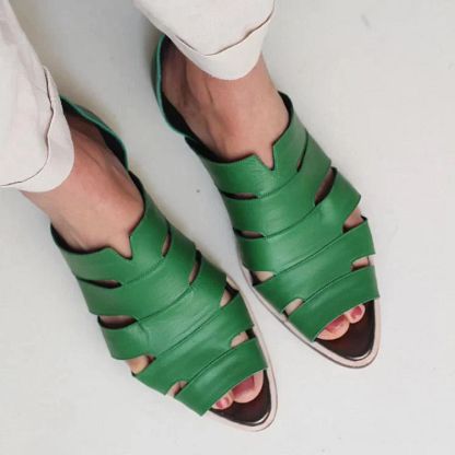 Casual Pointed Peep-Toe Cut-Out Slip-On Flats