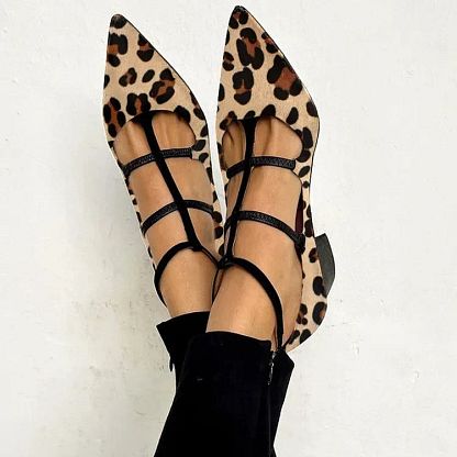 Aurora | Heeled Shoes with Leopard-Print Strap